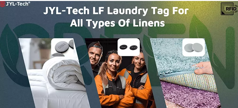 Etiqueta de lavandería JYL-Tech UHF para todo tipo de ropa de cama, prendas de vestir, tapetes y trapeadores