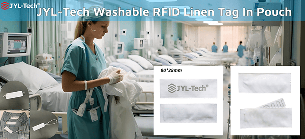 Etiqueta de lino RFID lavable JYL-Tech en bolsa