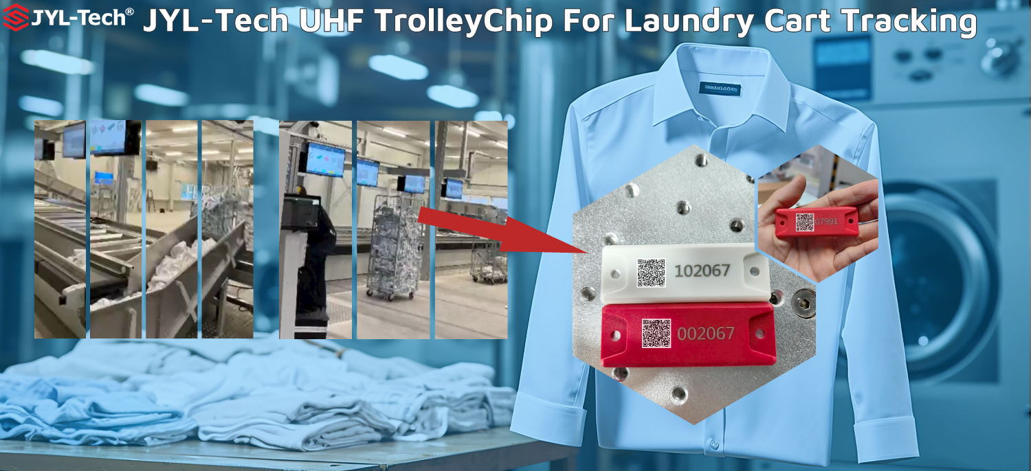 JYL-Tech UHF TrolleyChip para seguimiento de carritos de lavandería