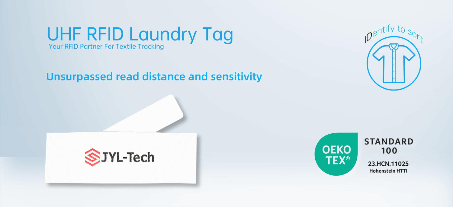 Durabilidad Jyl-Tech RFID Etiquetas textiles para salud y hospitalidad