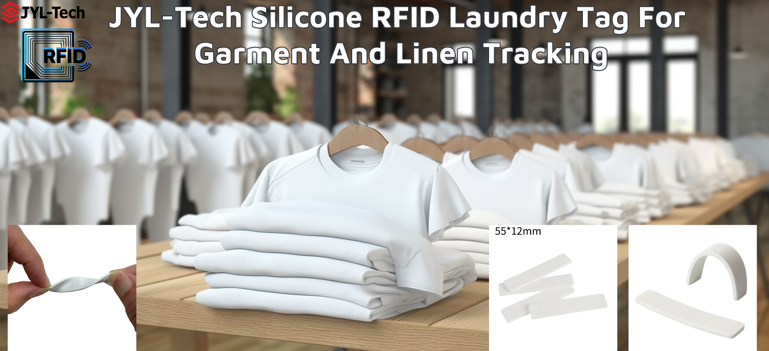 Etiqueta de lavandería RFID de silicona JYL-Tech para seguimiento de prendas y lino